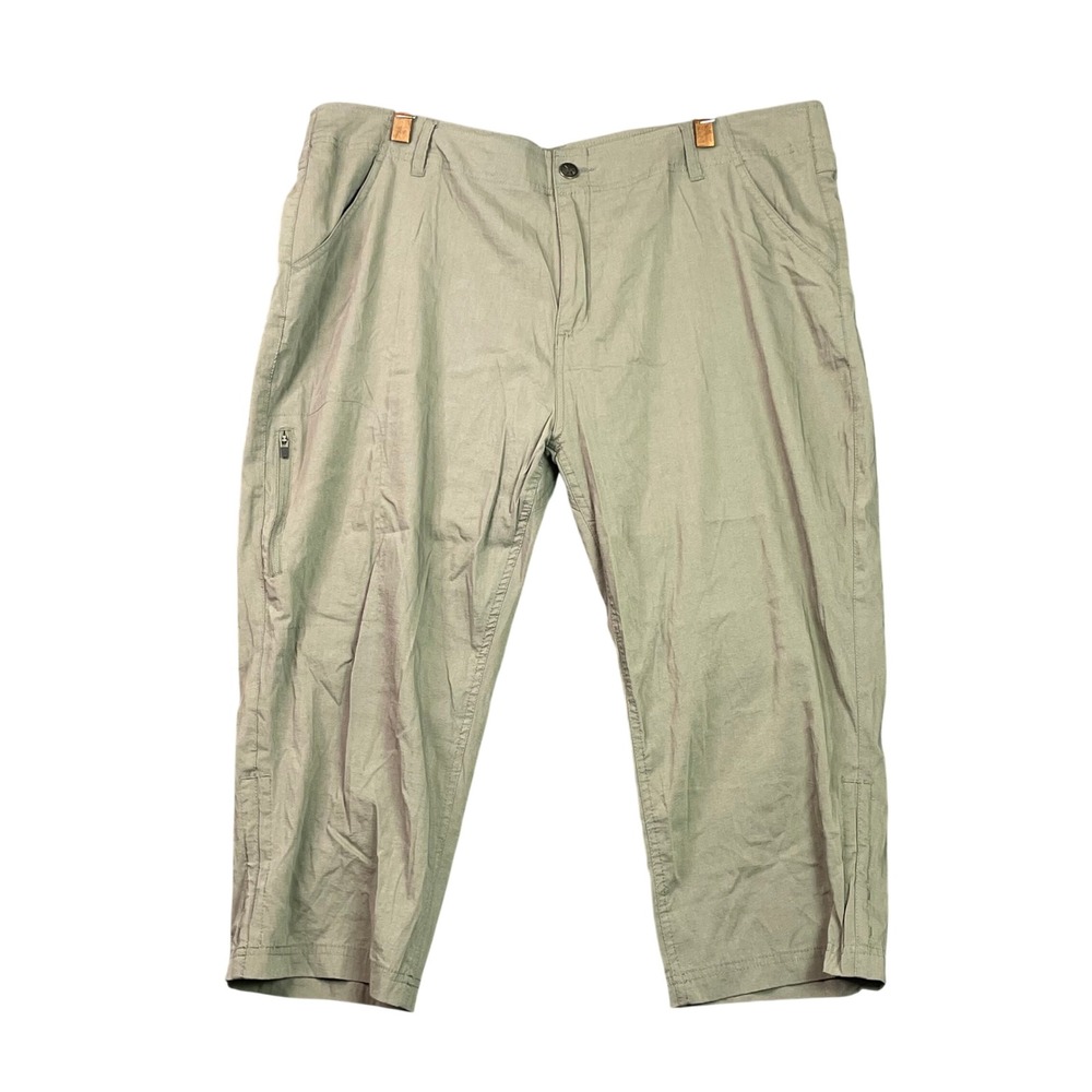 Khombu Utility Pants Mens XXL Green Outdoor Hiking Stretch Cropped Camping